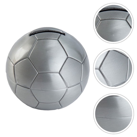 PBPBOX 1Set Silver Zinc Alloy Coin Jar Saving Money Storage Container Round Craft Decoration for Indoor Use