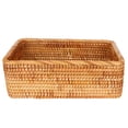 thumbnail image 1 of PBPBOX 1Set Small Rectangular Basket Light Brown Hand Woven Storage for Office Use Home Decor, 1 of 5