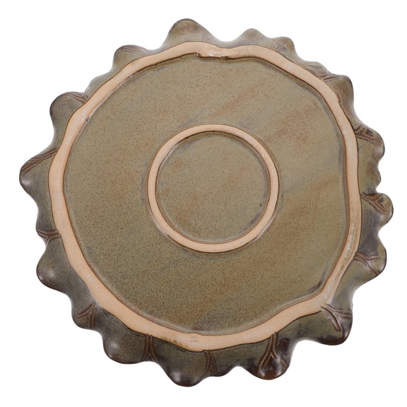 PBPBOX 1pc Ceramic Leaf Plant Tray Decorative Flowerpot Base For Use For Gardening Bonsai Display Easy To Clean