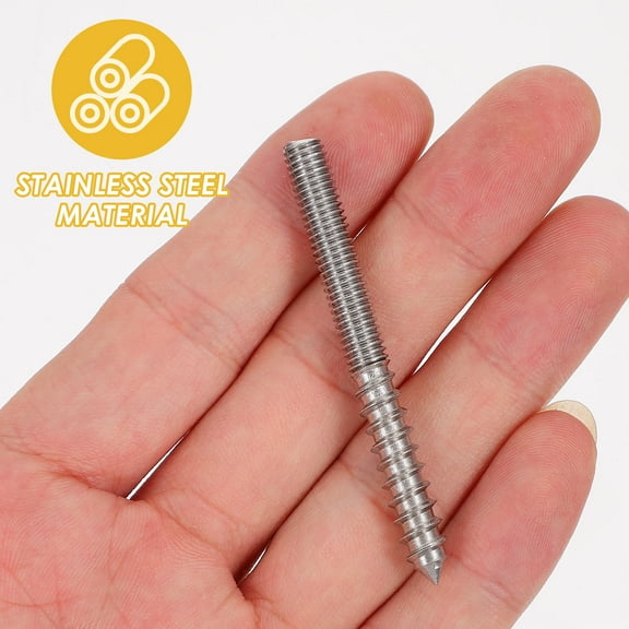 PBPBOX 1set Double Headed Hanger Bolts Self Tapping Screws For Furniture Mining And Structures Socket Design 6pcs