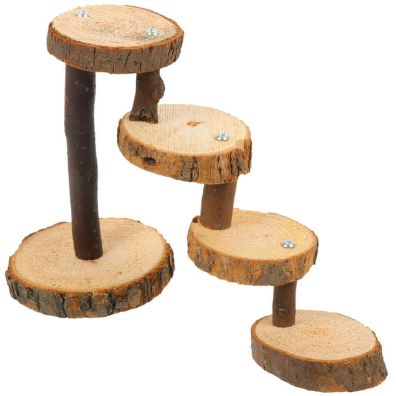 PBPBOX Light Brown Wooden Springboard Stable Quality for Hamster and Parrot 1Set