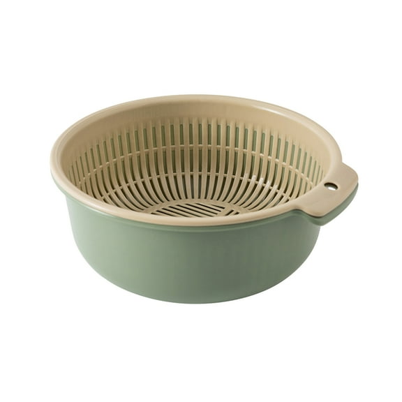 PBPBOX 2 In 1 Draining Basket Set, Multifunctional Sink Strainers, Double Layer Colander for Fruits and Vegetables, Fruit Wash Strainer for Cleaning Noodles and Veggies