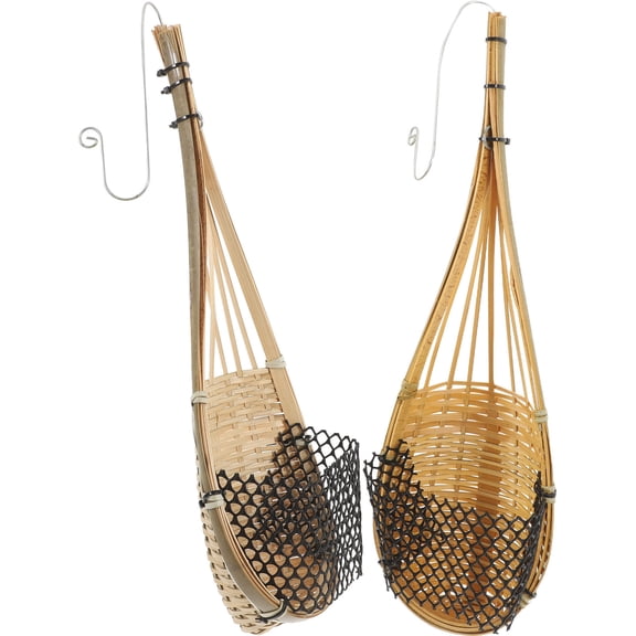 PBPBOX Bamboo Hanging Orchid Planter Bird Nest Style Natural Material Versatile Use