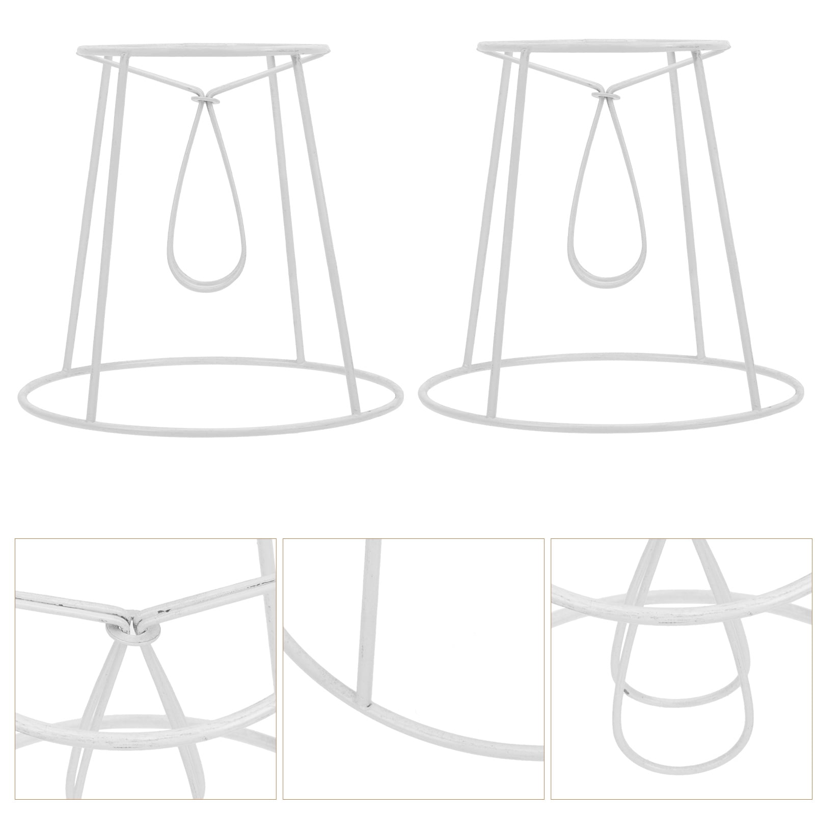 PBPBOX 2 Pcs Lamp Shade Frame Chandelier Bracket Wrought Iron Steel ...