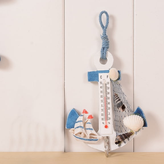 PBPBOX 2 Pcs Mini Thermometer Wood Nautical Decor Ocean Decorations Temperature Measurement Indoor Outdoor