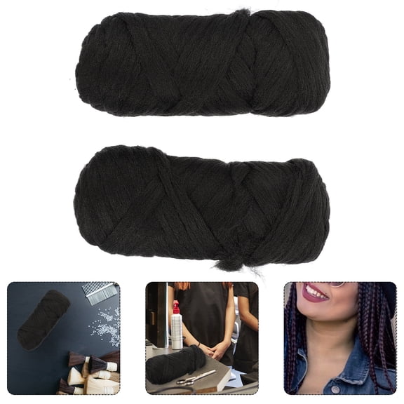 PBPBOX 2 Rolls Hair Extensions Line Non-Damaging Braid Extension Black for Women Club