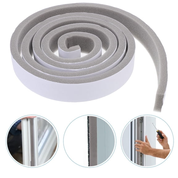 PBPBOX 2 Rolls Soundproofing Door Seal Strip Foam Light Grey for
