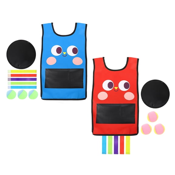 PBPBOX 2 Sets Girls Volleyball Gear Sticky Ball Vest Red for Interactive Game