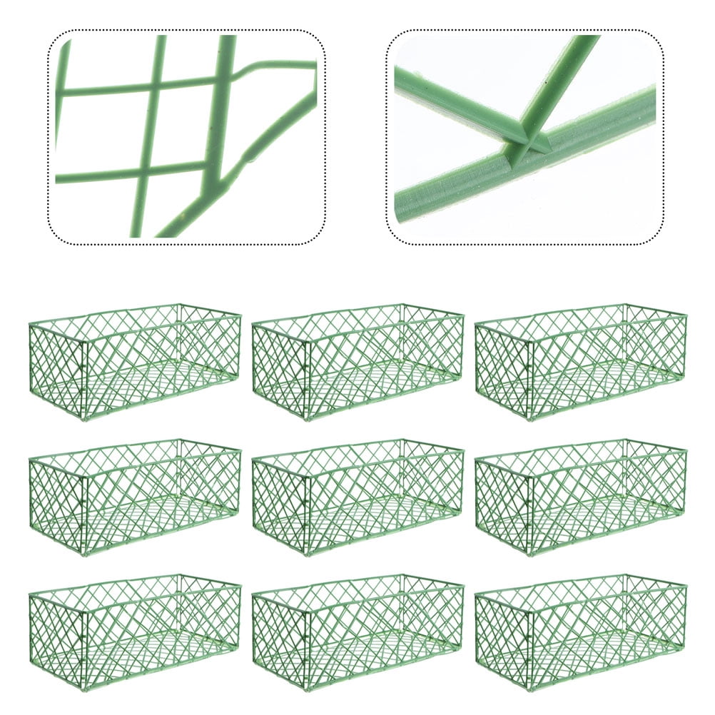 PBPBOX Flower Mud Fixer Green Plastic Floral Arrangement Holder 20Pcs