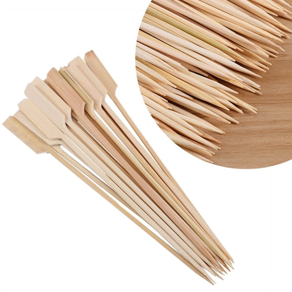PBPBOX 200Pack Bamboo Paddle Picks for Garnishing Cocktails Beige