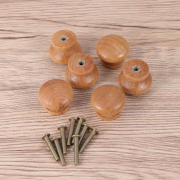 PBPBOX Cabinet Door Knobs Bamboo 20Pcs Circular Mushroom Shape Furniture Drawer Pull