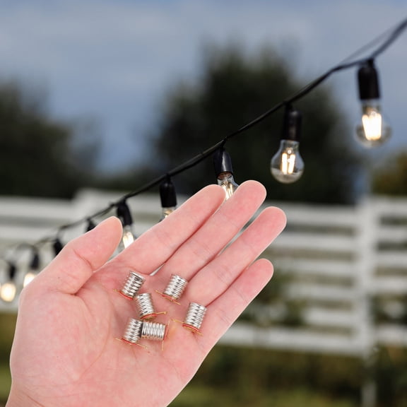 PBPBOX 20Pcs Bulb Base Holder Silver Screw Base Connection for Educational Purposes and Student Physics Experiments
