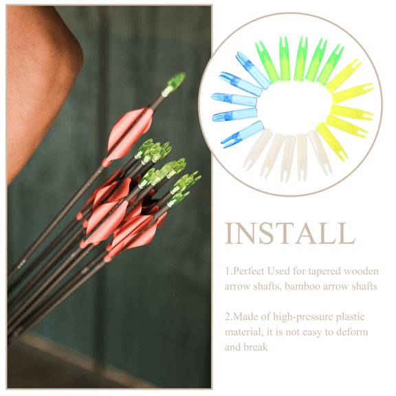 PBPBOX 20Pcs Hunting Arrow Nock Tail Durable Plastic Outdoor Replacement Archery Accessories