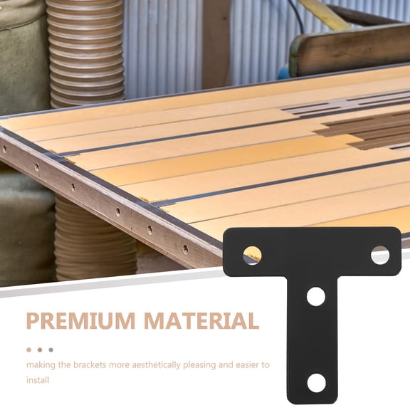 PBPBOX Chair Corner Bracket T-Shaped Angle Holder Stainless Steel Black 20Pcs