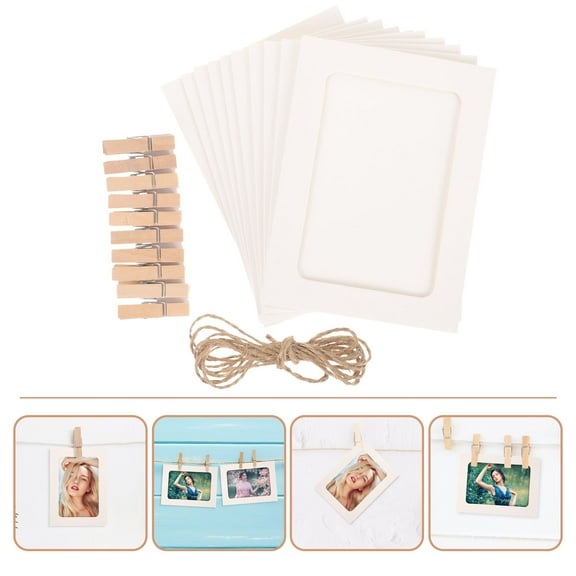 PBPBOX 20pcs Mini Picture Frames Paper Wall White Minimalist Design for Business Owners
