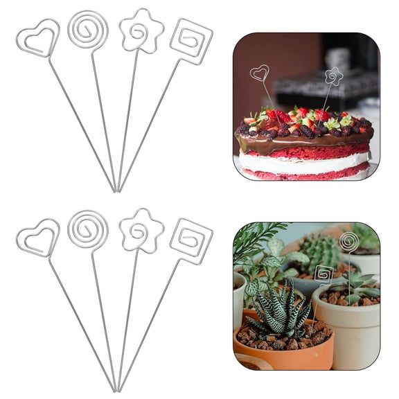 PBPBOX 20Pcs Silver Metal Photo Clip Floral Picks for Cards Table Number Holder Wedding Decor