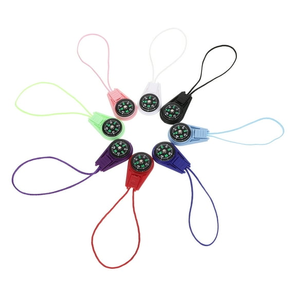 PBPBOX 20Pcs Small Compass Keychain Assorted Color Simple Tool for Camping and Fishing