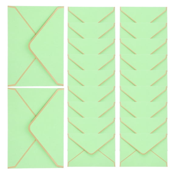 PBPBOX 20Pcs Light Green Blank Paper Envelopes Stylish Decorative Wedding Invitations and Party Accessories