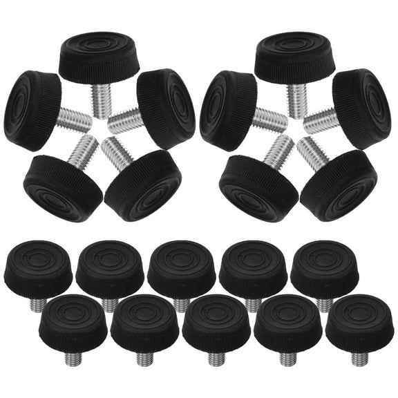 PBPBOX 20Set Kitchen Table Leg Stabilizers Black Plastic Adjustable Leveling for Desks