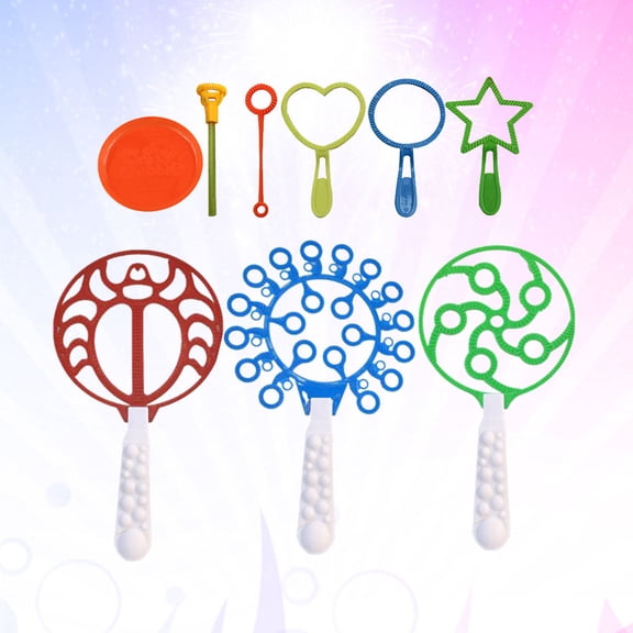 PBPBOX 22Pcs Bubble Soap Tools Plastic Bubble Maker Set Assorted Colors for Outdoor Use