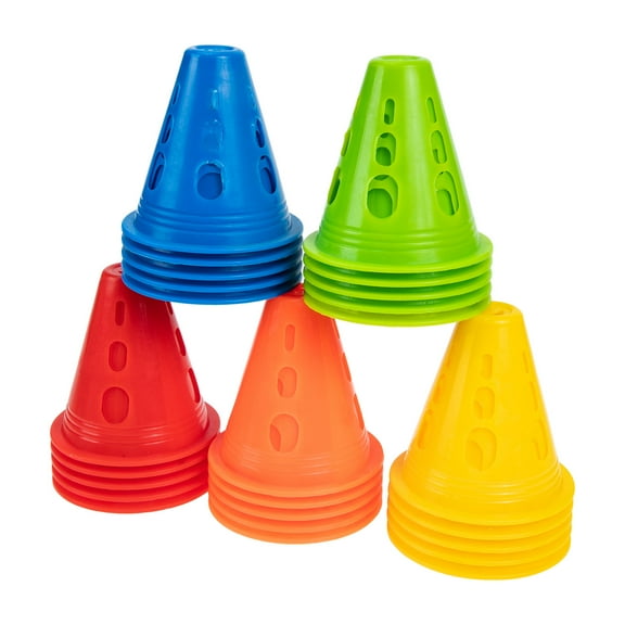 PBPBOX 25Pcs Plastic Training Cones for Roller Sports Lightweight Stable Outdoor Use