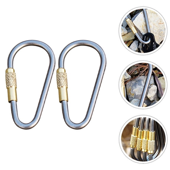 PBPBOX 2Pcs Heavy Duty Titanium Alloy Carabiner Clip for Outdoor Climbing and Backpack Use
