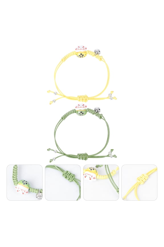 2PCS Handmade Hand Chain Bracelet for Ceramic Wrist Ornament