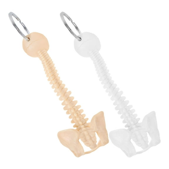 PBPBOX 2PCS Spine Keychain Realistic Design PVC Beige Display Accessory For Backpacks