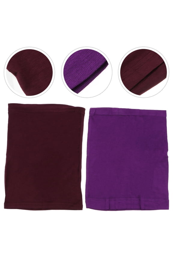 2Pack Hijab Cap Underscarf Cotton Purple Tube Shape For Women In Autumn