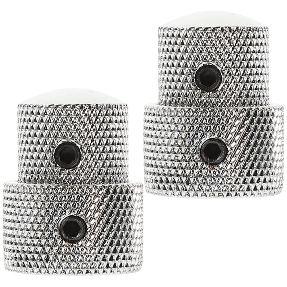 PBPBOX 2Pack Metal Volume Control Knob for Electric Guitar Volume Knob in Silver