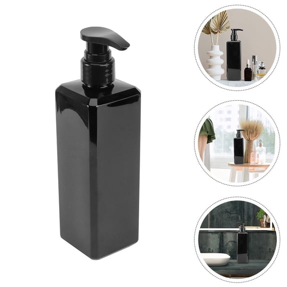 PBPBOX 2Pcs Small Volume Refillable Shower Gel Bottle Black Plastic Compact for Travel