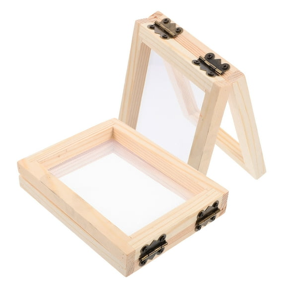 PBPBOX 2Pcs Handmade Paper Making Screen with Sturdy Wooden Frame for Creative Paper Craft
