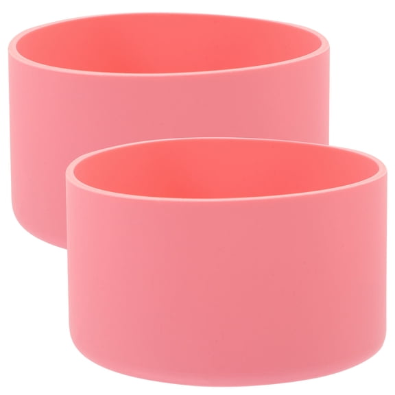 PBPBOX 2Pcs Silicone Water Bottle Boot Pink Non Slip Durable Sleeve for Glass Cup Bottom Protector
