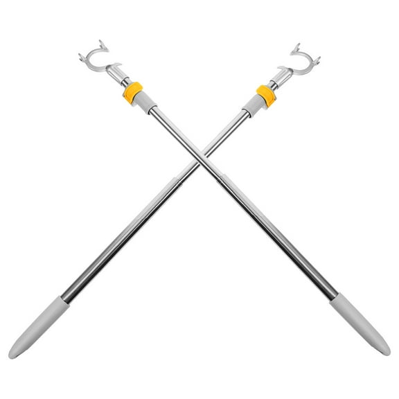 PBPBOX 2Pcs Easy Install Telescoping Clothes Hook Poles for Hanging Garments and Household Items