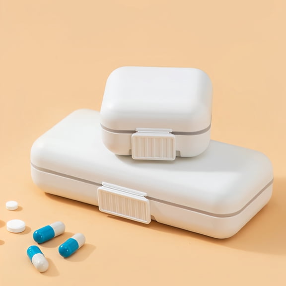 PBPBOX Weekly Pill Organizer Pill Box White Plastic 2Pcs