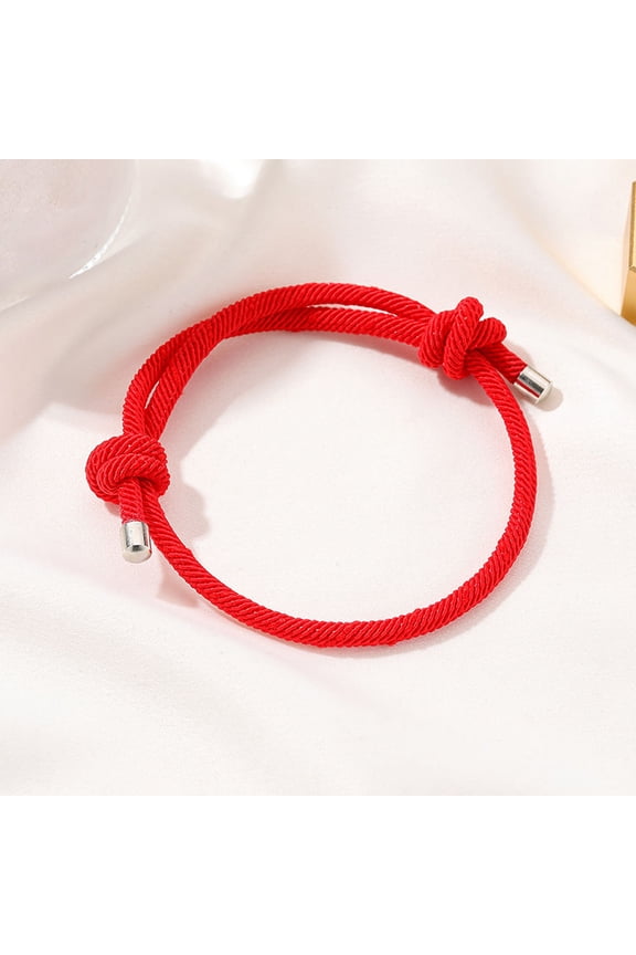 2Pcs Adjustable Red String Bracelets Round Ethnic Style for Adults