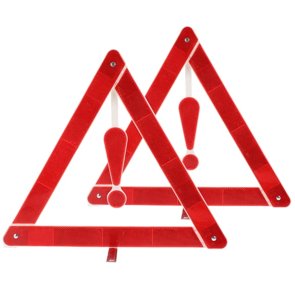 PBPBOX Car Warning Sign Portable Foldable Safety Triangle Plastic Construction Aid Assorted Color 2Pcs
