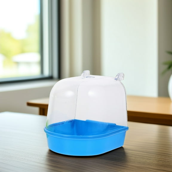 PBPBOX 2Pcs Pet Shower Tub Transparent Bird Bath Basin for Cage Hanging