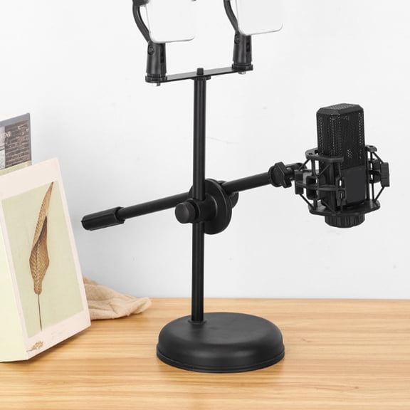 PBPBOX 2Pcs Black Durable Microphone Crossbar Clips Portable Adjustable Support for Tripod
