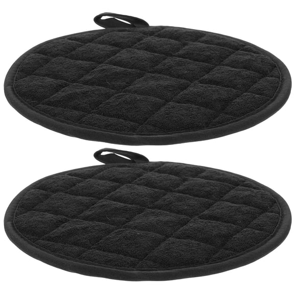 PBPBOX 2Pcs Black Tabletop Protection Cushions Cotton Dining Dish Mats For Homeowners