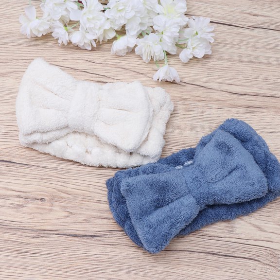 PBPBOX 2Pcs Soft Coral Headband Bow Knot Hair Wrap in Assorted Colors for Comfortable Wear