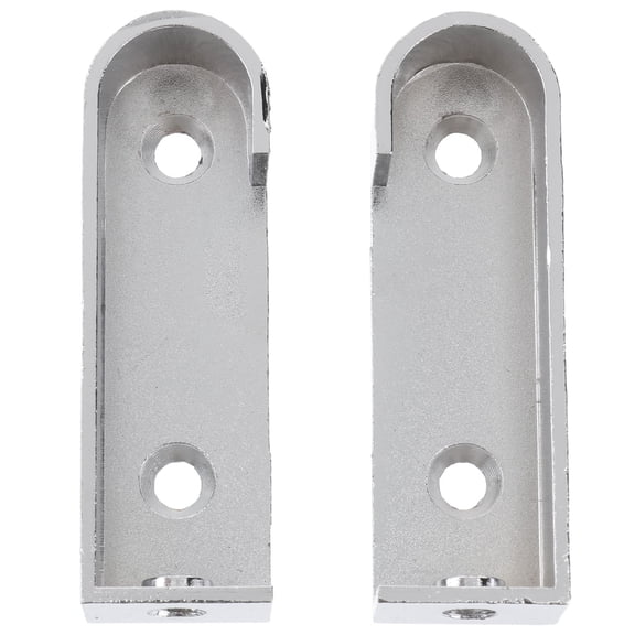 PBPBOX 2Pcs Cast Metal Wardrobe Tube Support Bracket Plated Silver Clothes Rod Accessories