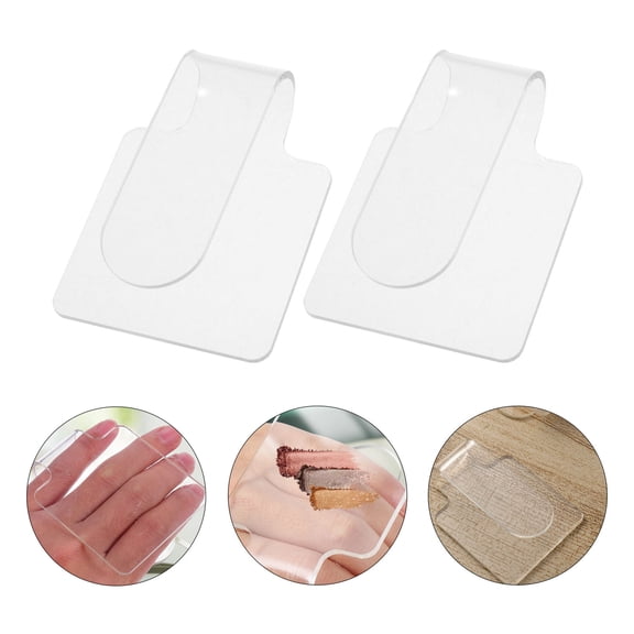 PBPBOX 2Pcs Clear Nail Mixing Plate for Mix Foundations by Acrylic for Women Makeup Artists