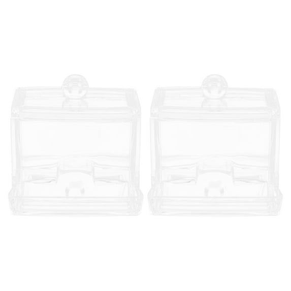 PBPBOX Single Layer Cotton Swab Box Transparent Acrylic 2Pcs