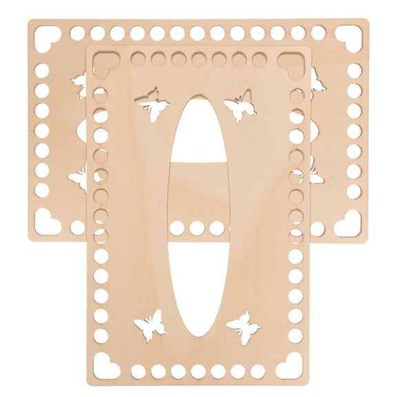 PBPBOX 2Pcs Crochet Accessories Wood Beige Craft Base for Women with Smooth Surface