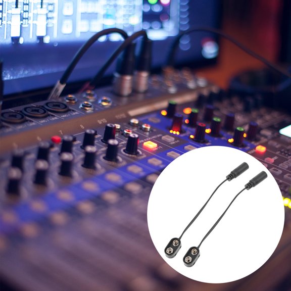 PBPBOX 2Pcs Electric Guitar Effects Cables Effector Battery Cable Black Metal For Musicians