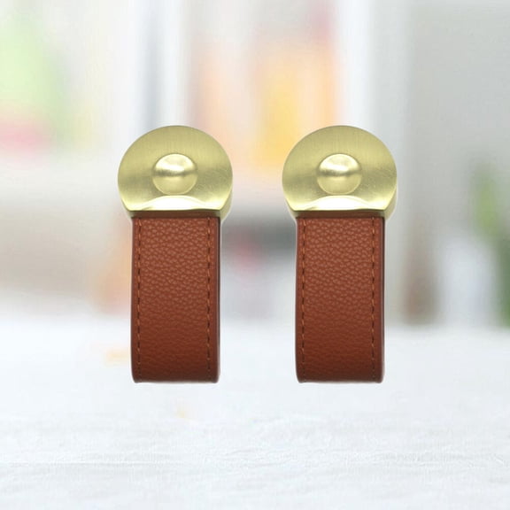 PBPBOX 2Pcs Rust Resistant Light Brown Door Accessories Alloy Pull Handle for Wardrobe and Drawer