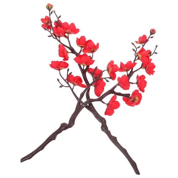 PBPBOX 2Pcs Fake Plum Blossom Picks Realistic Design Artificial Flowers Indoor Home Decor