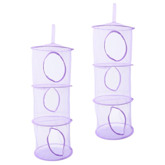 PBPBOX Stuffed Animals Holder Stuffed Animal Hammocks Violet Polyester Fabrics 2Pcs