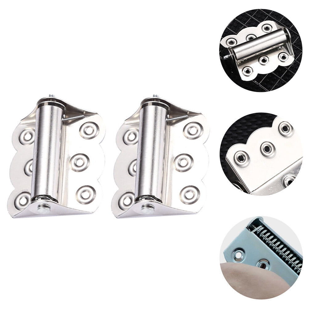 PBPBOX 2Pcs Heavy Duty Stainless Steel Door Hinges Silver Double Action Spring Loaded Automatic Closing 11.8x9.7in